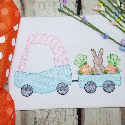 Easter bunny machine embroidery design